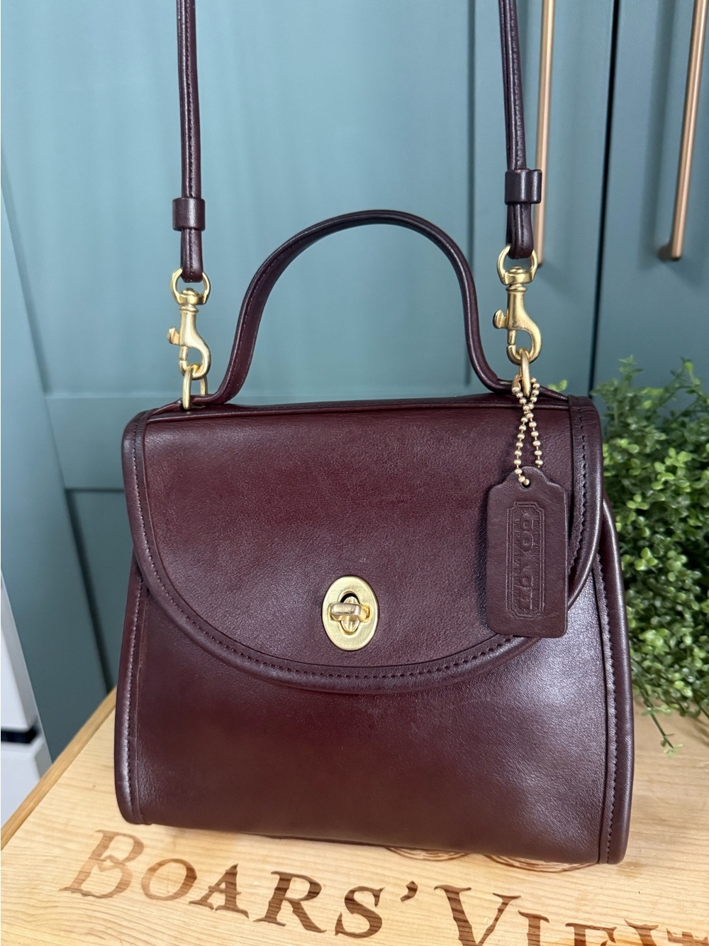 Vintage COACH Regina 9983 in Mahogany  Brown Gloved Tanned Leather Crossbody A++ - Picture 2 of 14
